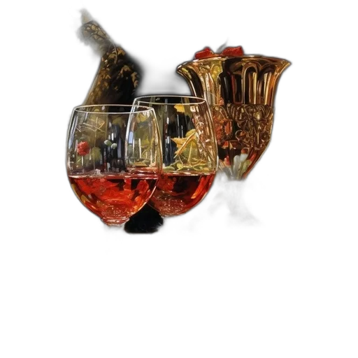 food, crown, bottle, 3d render transparent PNG cut-out