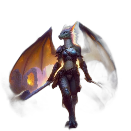dragon, staff, sword, concept art transparent PNG cut-out
