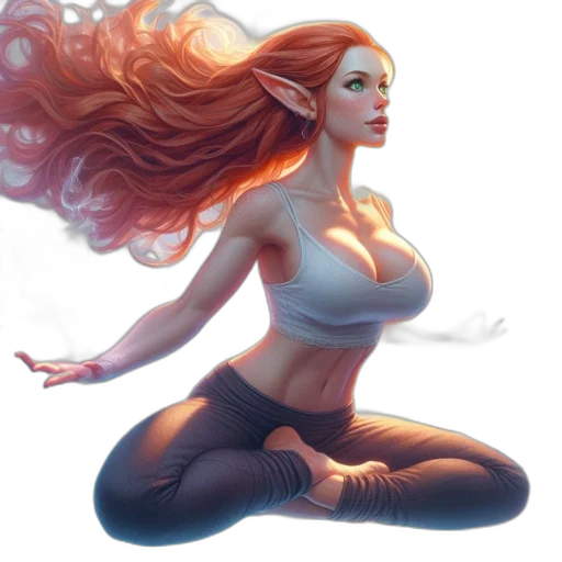 hair, fantasy art, concept art, comic book art transparent PNG cut-out