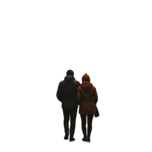 jacket, umbrella, hat, staff transparent PNG cut-out