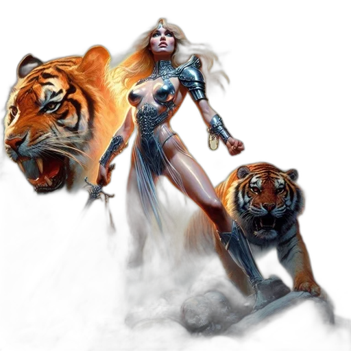 fantasy art, concept art, comic book art, 3d render transparent PNG cut-out