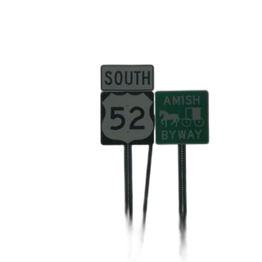 road, sign, south, amish transparent PNG cut-out