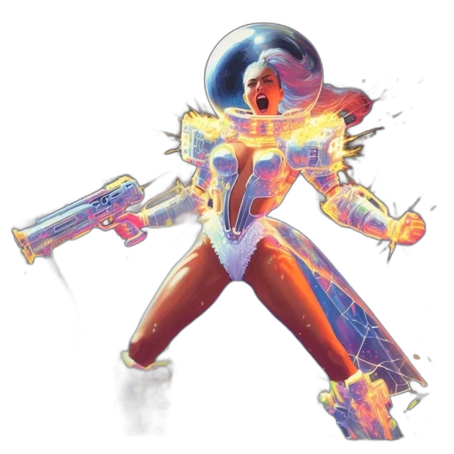 robot, weapon, staff, jacket transparent PNG cut-out