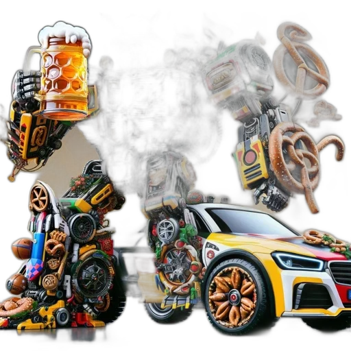 robot, car, concept art, fantasy art transparent PNG cut-out