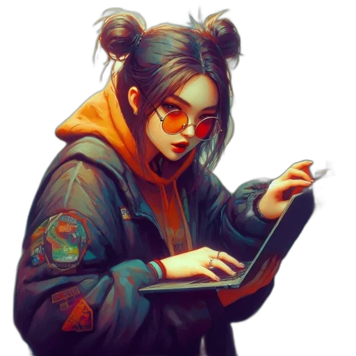 jacket, staff, face, weapon transparent PNG cut-out