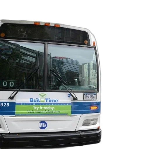 white, mta, bus, green transparent PNG cut-out