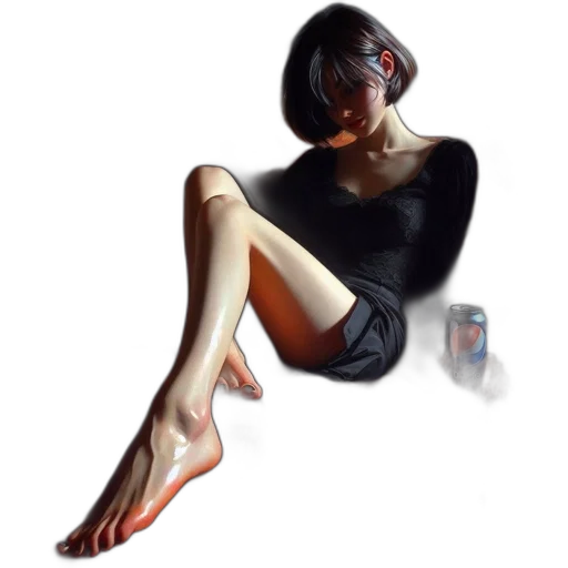 dress, face, bottle, shoes transparent PNG cut-out