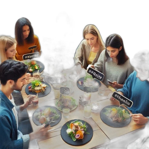 food, 3d render, photorealistic, people transparent PNG cut-out
