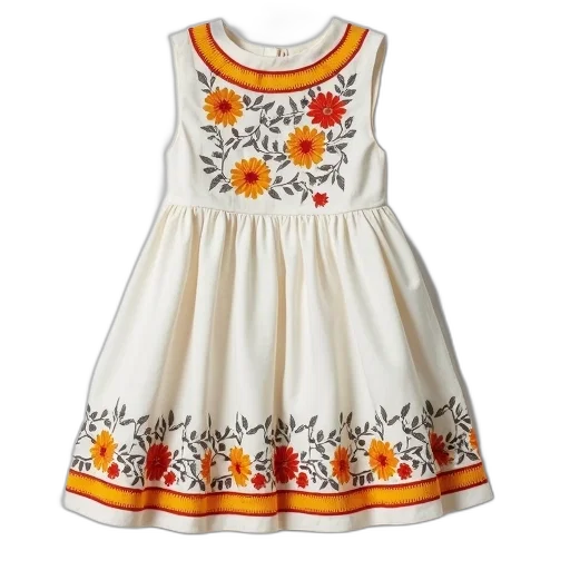 dress, monochrome, white, floral transparent PNG cut-out