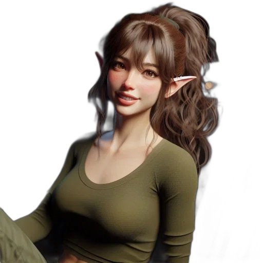 face, staff, fantasy art, 3d render transparent PNG cut-out