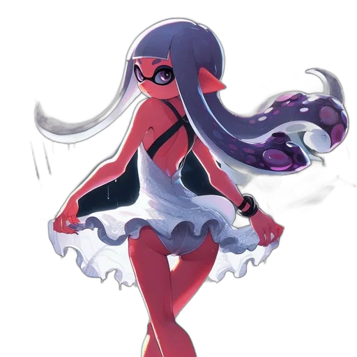 dress, creature, mask, staff transparent PNG cut-out