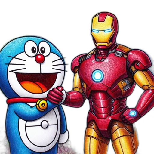 robot, comic book art, concept art, cartoon transparent PNG cut-out