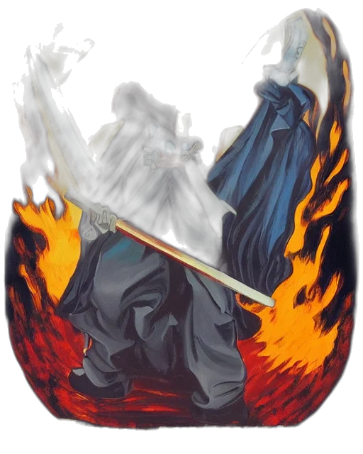 jacket, sword, staff, concept art transparent PNG cut-out