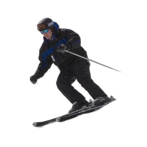staff, jacket, skier, black transparent PNG cut-out