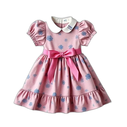 dress, pink, blue, floral transparent PNG cut-out