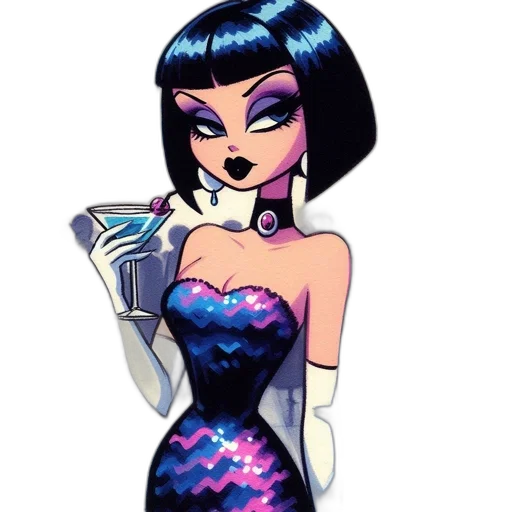 dress, cartoon, comic book art, concept art transparent PNG cut-out