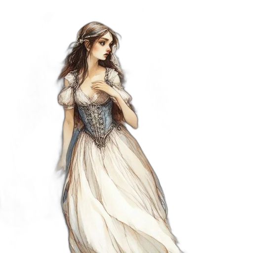dress, jewelry, crown, fantasy art transparent PNG cut-out