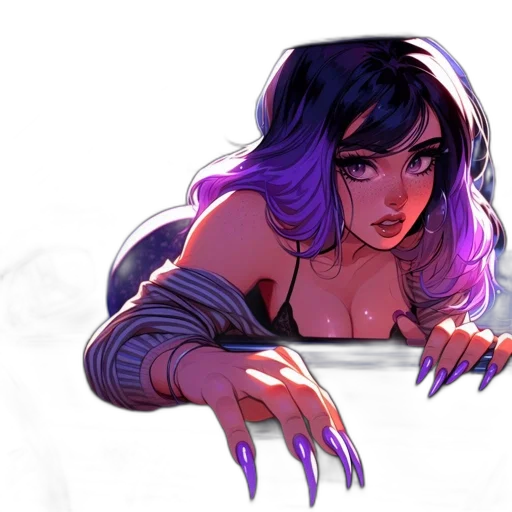 concept art, comic book art, fantasy art, cyberpunk transparent PNG cut-out