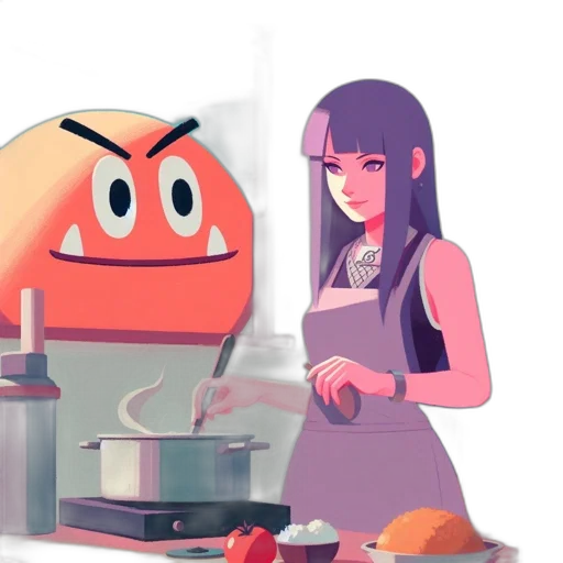 robot, food, concept art, 3d render transparent PNG cut-out