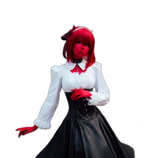 dress, staff, mask, creature transparent PNG cut-out
