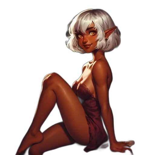 dress, staff, creature, hair transparent PNG cut-out