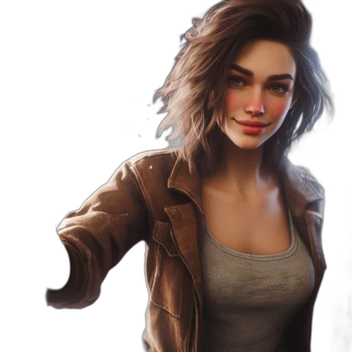 jacket, face, weapon, photorealistic transparent PNG cut-out