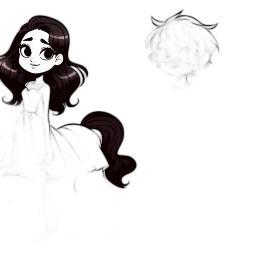dress, hair, crown, creature transparent PNG cut-out