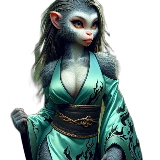dragon, dress, staff, creature transparent PNG cut-out