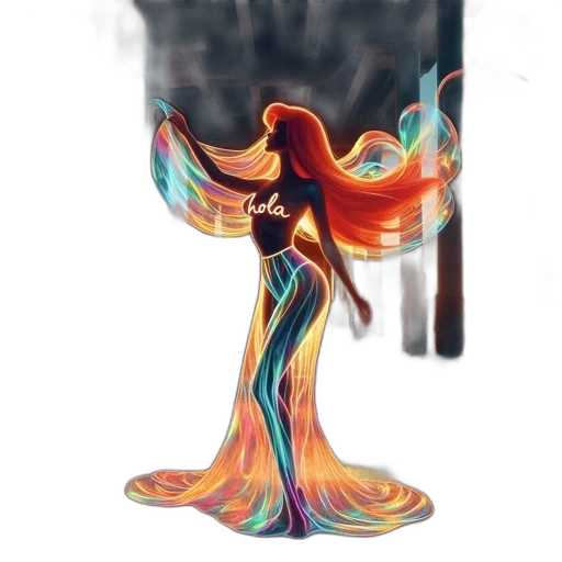 dress, staff, hair, fantasy art transparent PNG cut-out