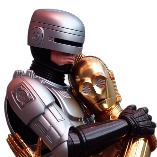 robot, mask, concept art, 3d render transparent PNG cut-out