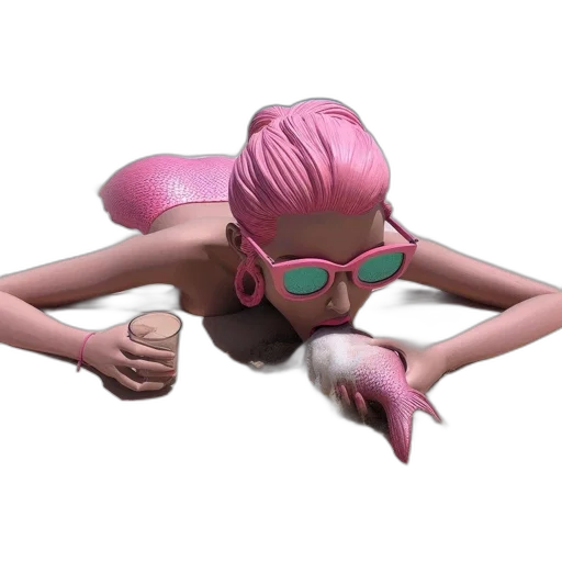 creature, mask, hair, weapon transparent PNG cut-out