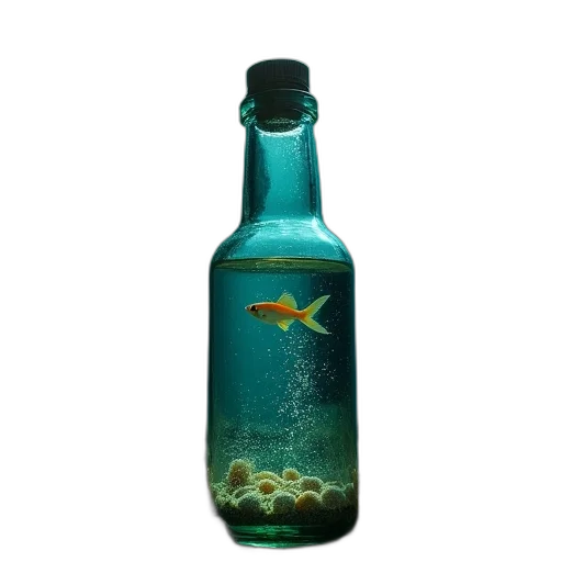 bottle, animal, creature, 3d render transparent PNG cut-out