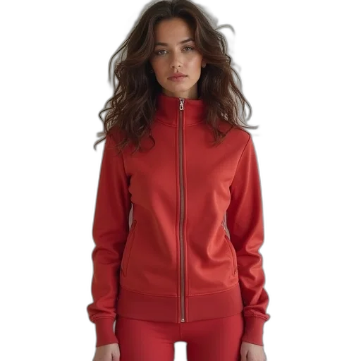 jacket, red, neon, women transparent PNG cut-out