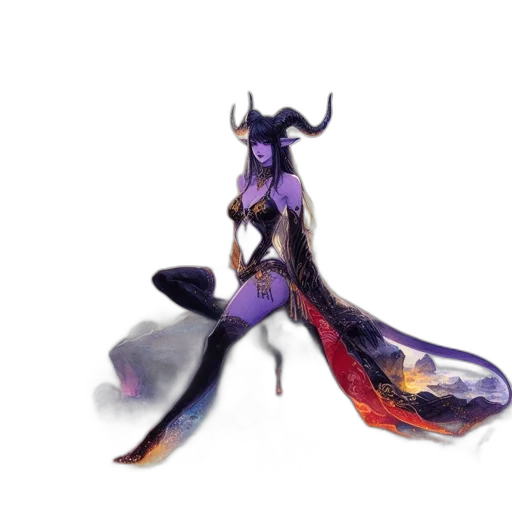 dragon, dress, staff, weapon transparent PNG cut-out