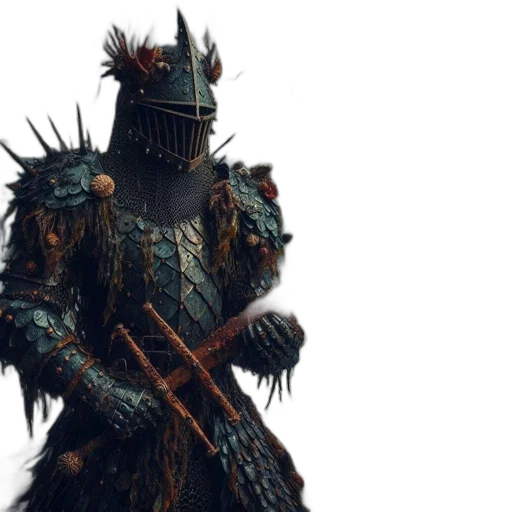sword, staff, creature, robot transparent PNG cut-out