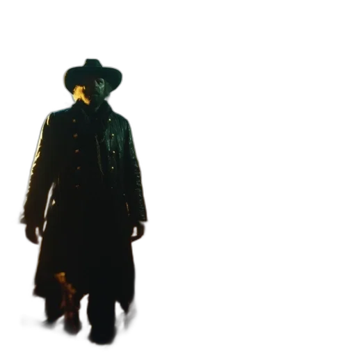 jacket, hat, mask, staff transparent PNG cut-out