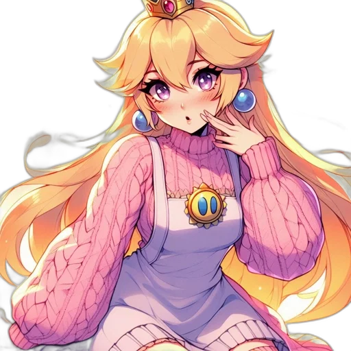 dress, crown, staff, hair transparent PNG cut-out