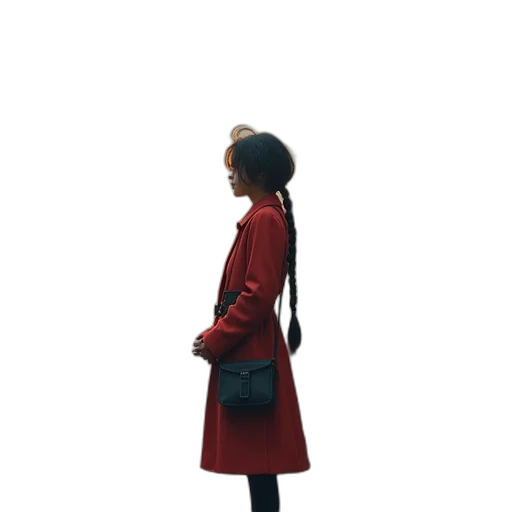 dress, jacket, staff, umbrella transparent PNG cut-out