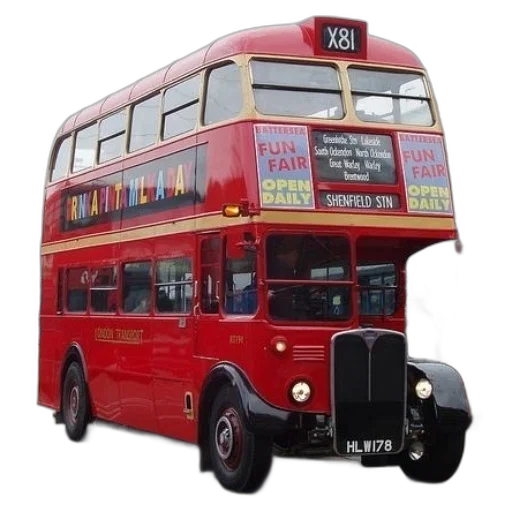 red, double, decker, bus transparent PNG cut-out