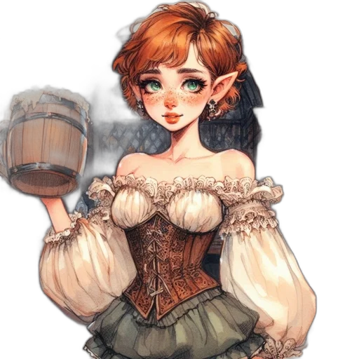 dress, staff, fantasy art, concept art transparent PNG cut-out