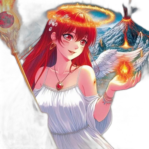 staff, crown, weapon, fantasy art transparent PNG cut-out