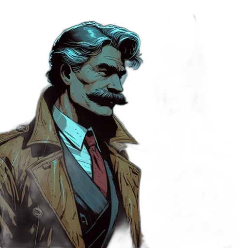 jacket, mask, comic book art, concept art transparent PNG cut-out