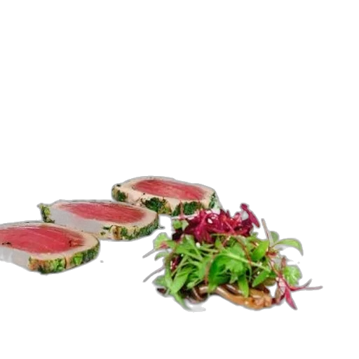 food, plate, seared, tuna transparent PNG cut-out