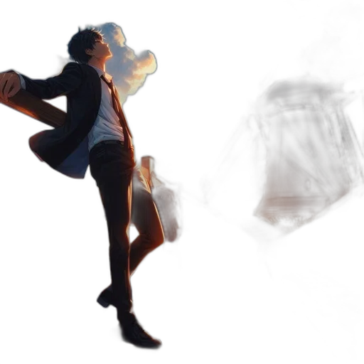 dress, jacket, umbrella, mask transparent PNG cut-out