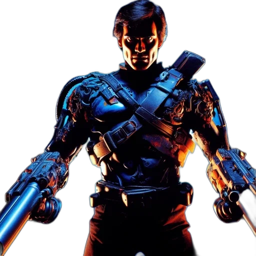 robot, weapon, concept art, cyberpunk transparent PNG cut-out