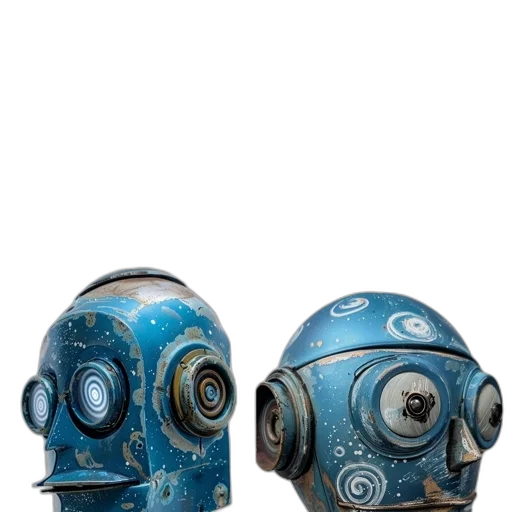 robot, mask, 3d render, concept art transparent PNG cut-out