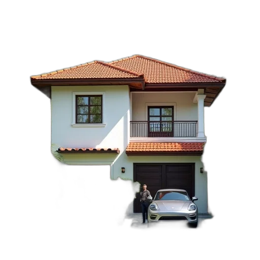 building, car, furniture, 3d render transparent PNG cut-out
