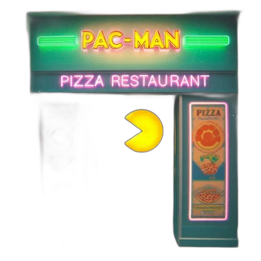 food, face, vaporwave, 3d render transparent PNG cut-out