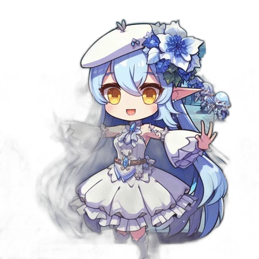 staff, dress, crown, flower transparent PNG cut-out