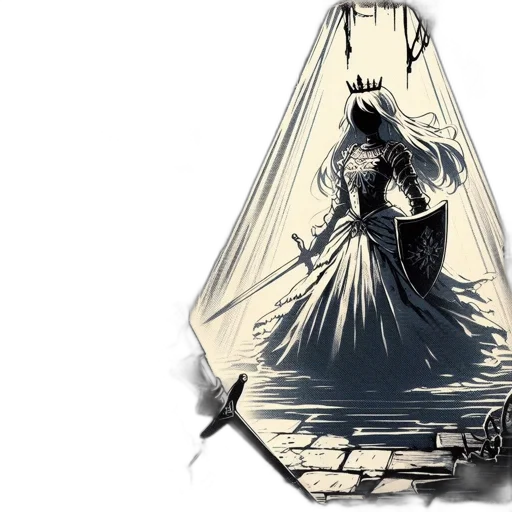 dress, concept art, comic book art, fantasy art transparent PNG cut-out